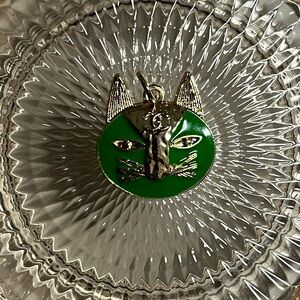 Rare Authentic Chanel 2016 Choupette Cat Emoji Charm Zipper Pull - Green Enamel